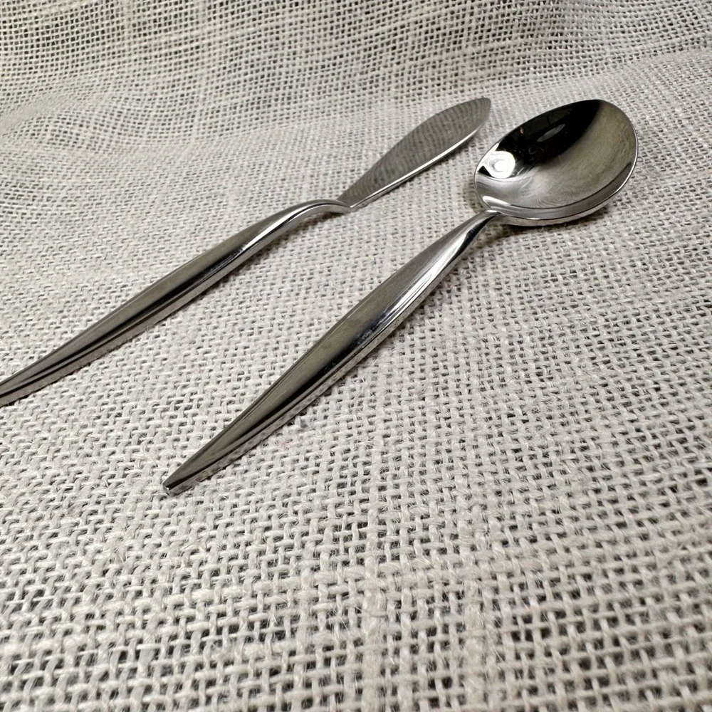 Ebbtide Estate Stainless Butter Knife Sugar Spoon Set USA Replacement Flatware